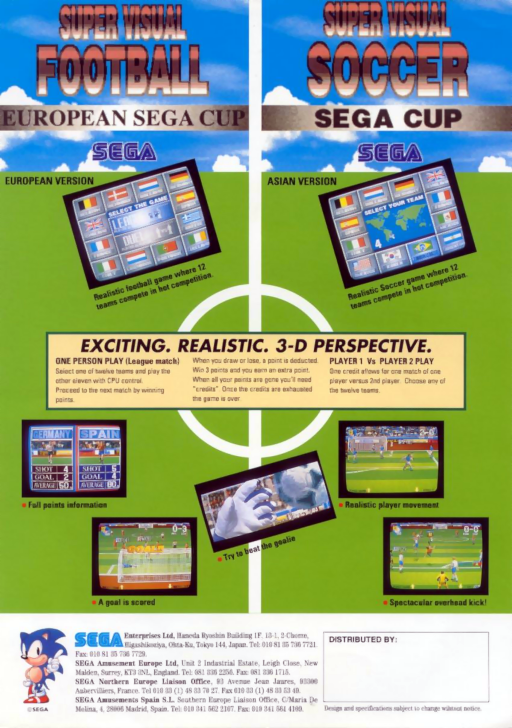 Super Visual Football - European Sega Cup Game Cover